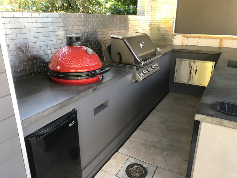 Awesome Outdoor Cooking Space - Diamond Finish Concrete