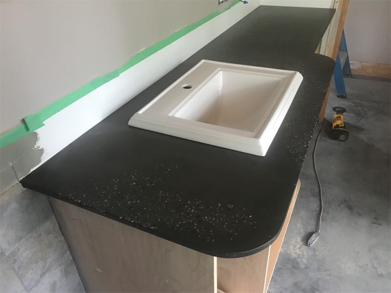 Custom Cut Countertop with Sink Inlay - Diamond Finish