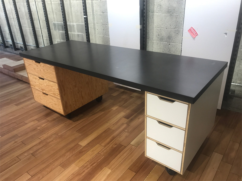 Concrete Table Top Desk - Diamond Finish