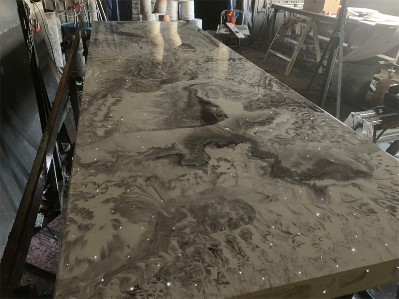 Marble Concrete Table Top - Diamond Finish
