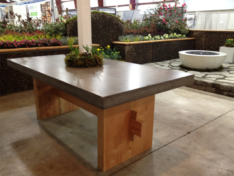 Outdoor Working Concrete Table - Diamond Finish