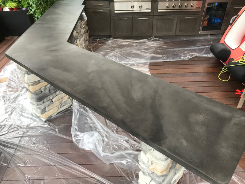 Concrete Outdoor Cooking Space Countertop - Diamond Finish