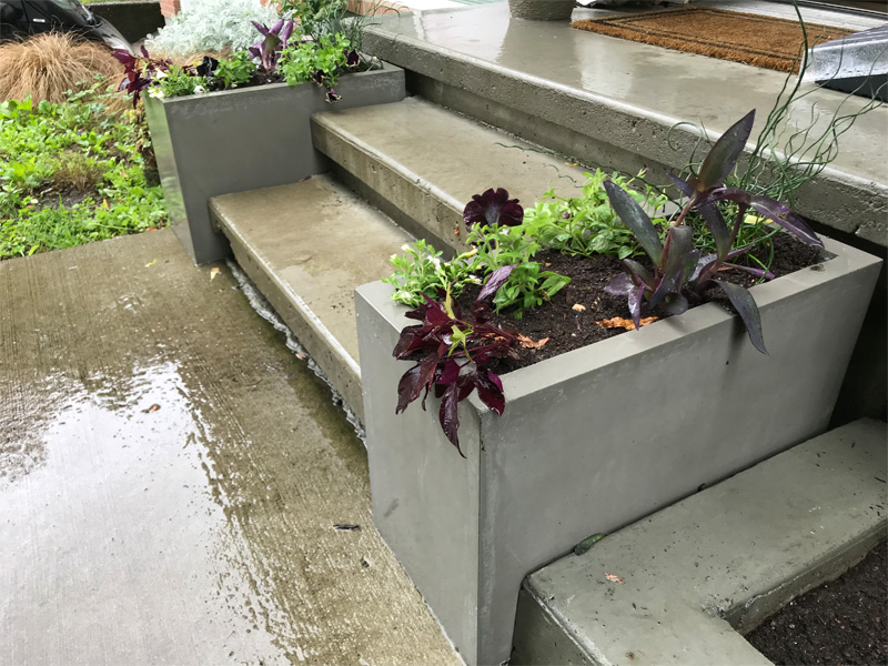 Concrete Outdoor Planters Sized to Fit - Diamond Finish