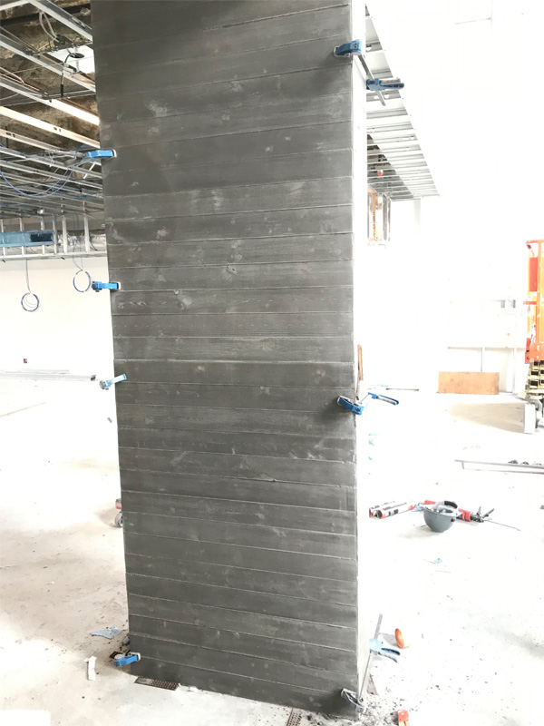 Concrete Wall Supporting Pillar - Diamond Finish