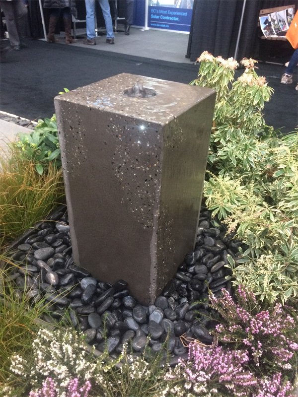 Concrete Pedestal Water Fountain - Diamond Finish