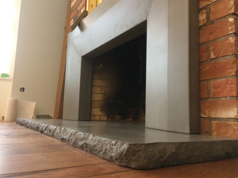 Bold Concrete Fireplace Surround - Diamond Finish