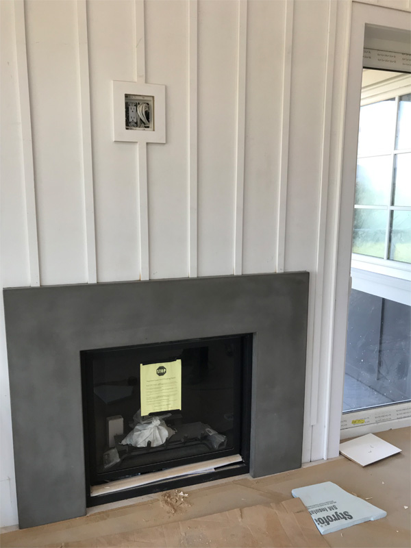 Concrete Fireplace Surround - Diamond Finish Concrete Countertops